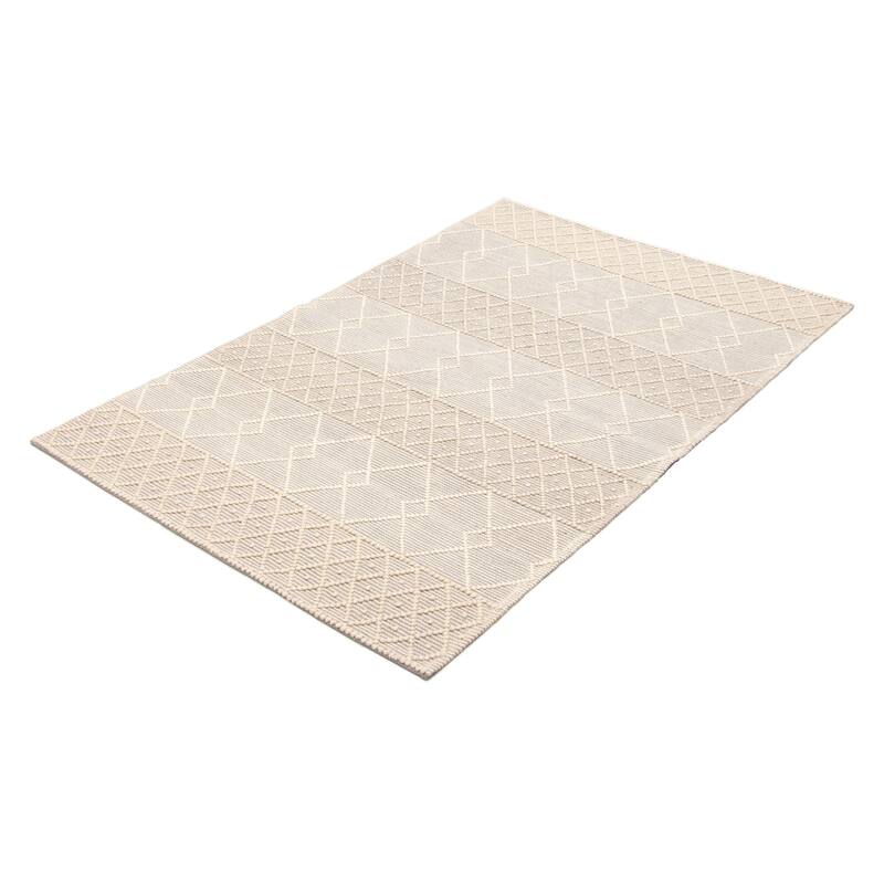 ECARPETGALLERY Braid weave Sienna Grey Wool Rug - 5'0 x 7'10