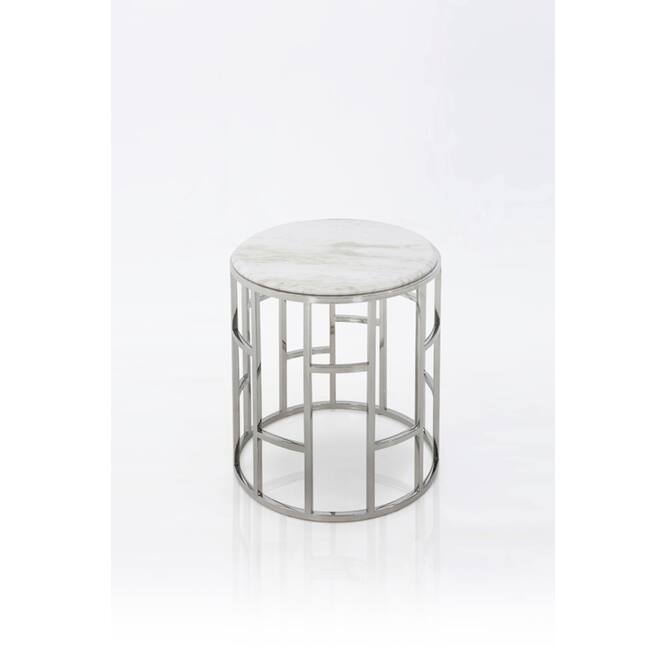 Modrest Silvan Modern Marble & Stainless Steel End Table