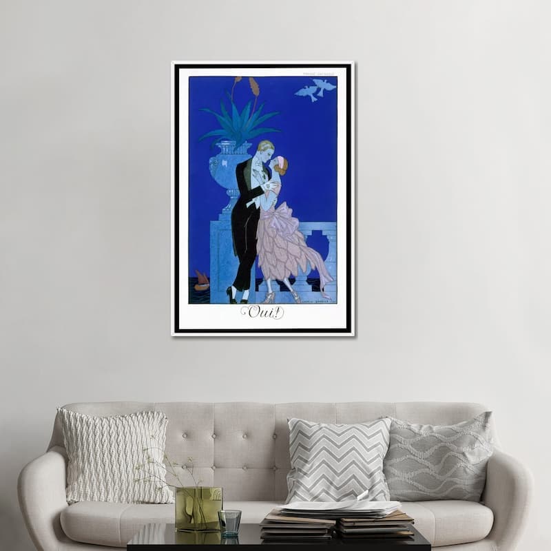 iCanvas "Yes 1921 (colour litho)" by George Barbier Framed Canvas Print