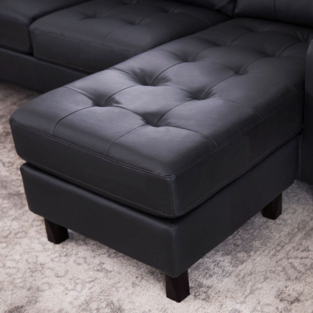 Abbyson Montgomery Reversible Bonded Leather Sectional Ottoman On Sale Overstock 11769151