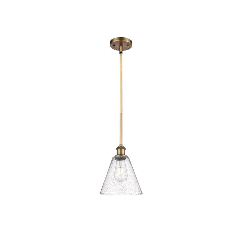 Innovations Lighting Berkshire 1 Light 8" Mini Pendant - Brushed Brass/Seedy