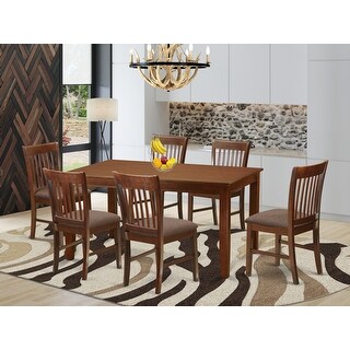 Dinette Set - a Dining Table and 6 Chairs in Mahogany Finish (Chairs ...