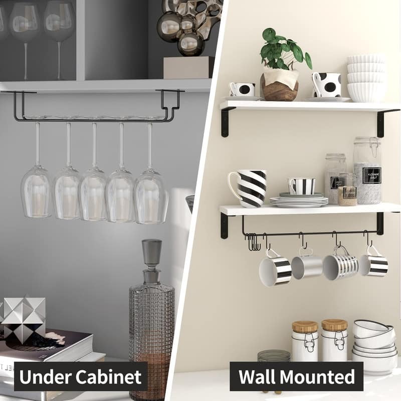 20 Inch Wall Mounted Shelves for Coffee Cups Mugs Wine Glass - 19.7"D x 5.9"W x 0.6"H