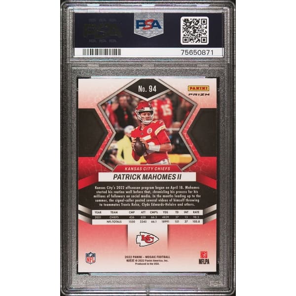 Patrick Mahomes 2022 Panini Mosaic Red Sparkle Card #94 Graded PSA 10 - Black - 8'6" x 11'6" - Bed Bath & Beyond - 40998327 Patrick Mahomes 2022 Panini Mosaic Red Sparkle Card #94 Graded PSA 10 - Black - 8'6" x 11'6" - Bed Bath & Beyond - 40998327