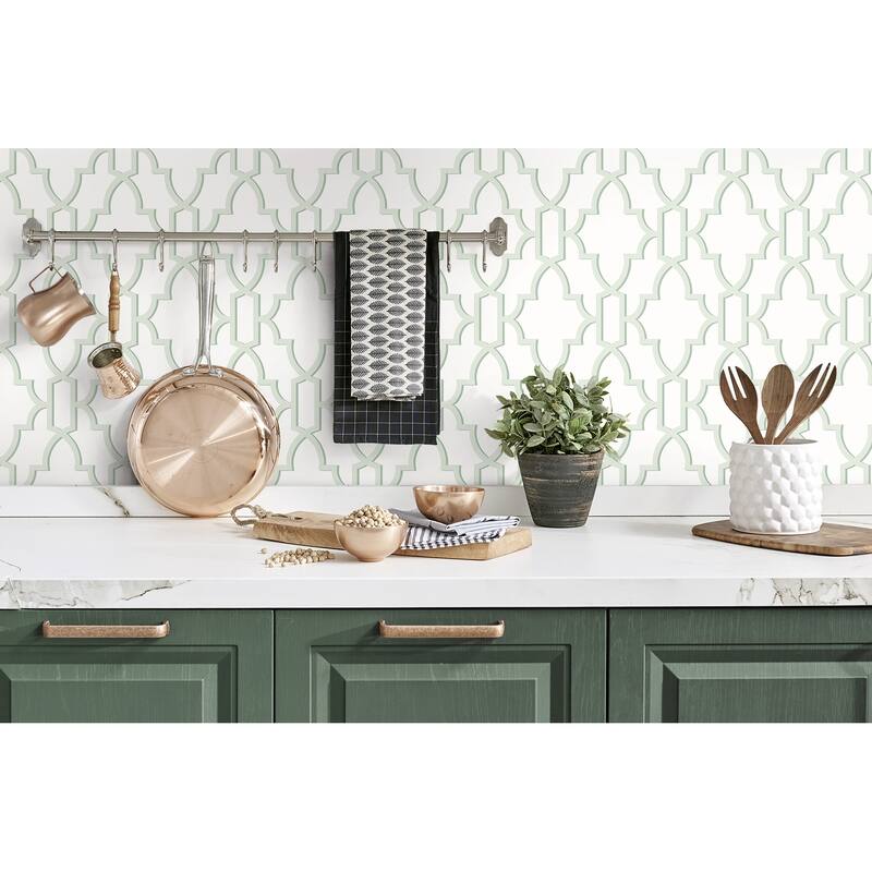 Luxe Haven Coastal Lattice Peel and Stick Wallpaper