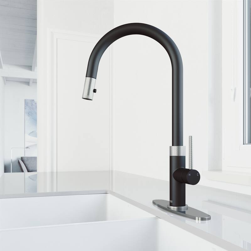 VIGO Bristol 19" H Single Handle Pull-Down Sprayer Kitchen Faucet