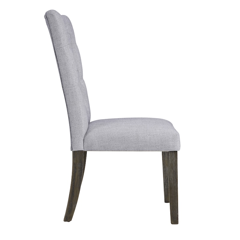 Merel Gray Linen & Gray Oak Finish Side Chair (Set of 2)