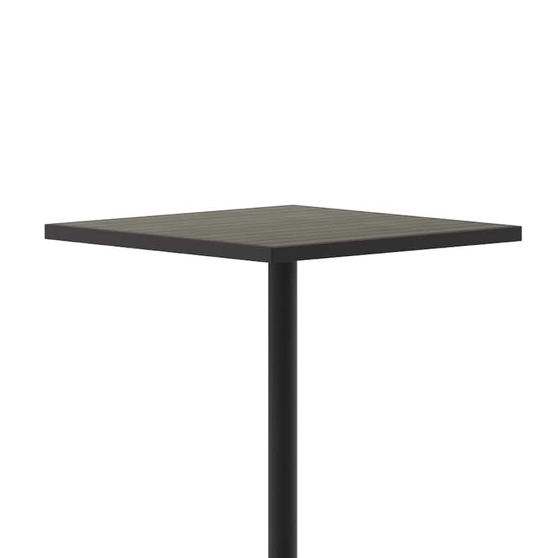 Indoor/Outdoor 32" Square Bar Height Dining Table with Poly Slats