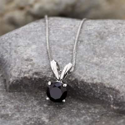 Auriya 1/2ctw Solitaire Black Diamond Necklace 14k Gold