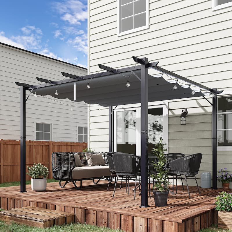 Outsunny Aluminium 10' x 10' Outdoor Pergola with Canopy Cover
