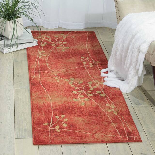 Copper Grove Oxford Floral Area Rug - Red - 2' x 5'9" Runner