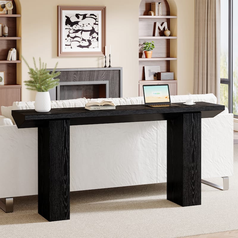 63" Long Sofa Table, Modern Console Table with Thickened Tabletop, Wooden Entryway Table for Living Room, Bedroom