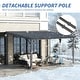 preview thumbnail 28 of 47, Domi Lean to Gazebo, Outdoor Hardtop Wall Mounted Gazebo with Sloping Galvanized Steel Roof 10x14FT
