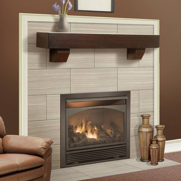 Duluth Forge 60-Inch Fireplace Shelf Mantel With Corbels - Chocolate Finish  - Bed Bath u0026 Beyond - 17116170