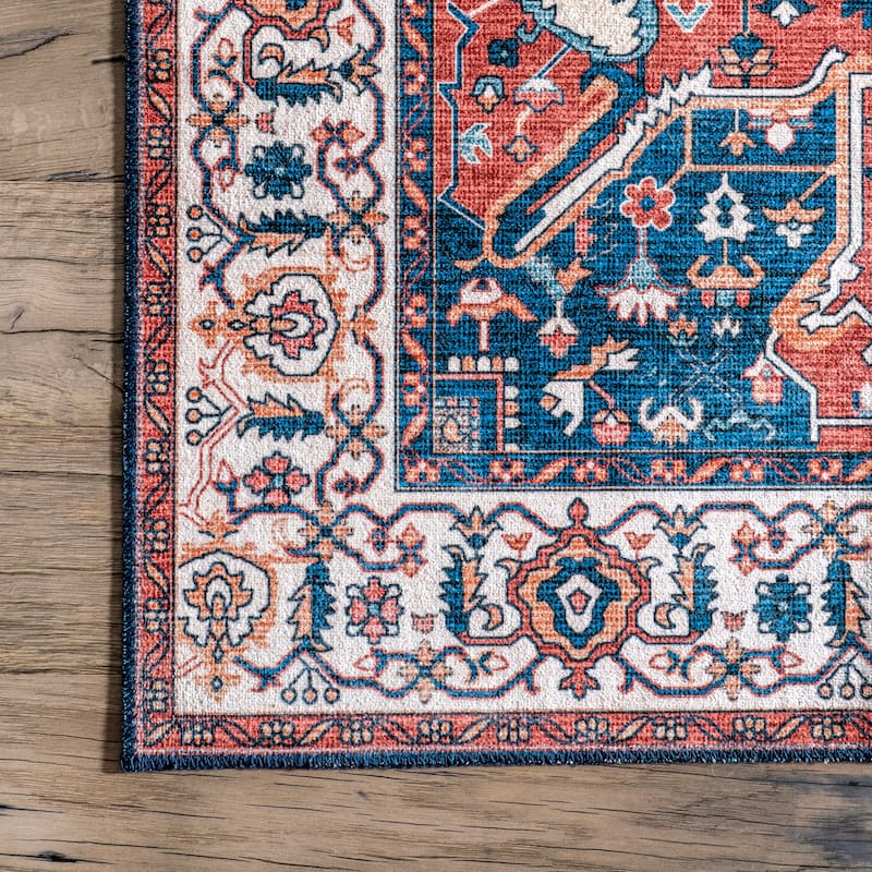 Nuloom Brielle SpinClean Machine Washable Vintage Medallion Area Rug