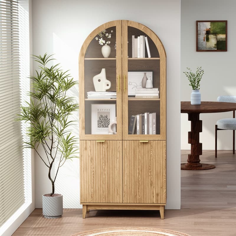 71''Tall Arched Storage Bookcase