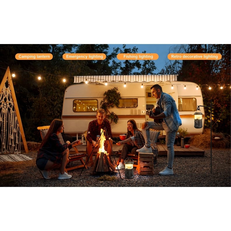 Outdoor Lantern Bluetooth Speaker IPX6 Waterproof Wireless Speaker with LED Light for Camping, Hiking Patio Yard Parties