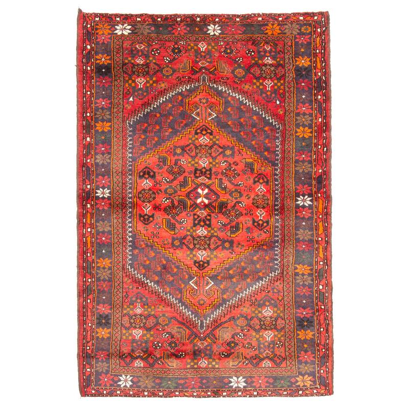 ECARPETGALLERY Hand-knotted Andelz Red Wool Rug - 4'3 x 6'10