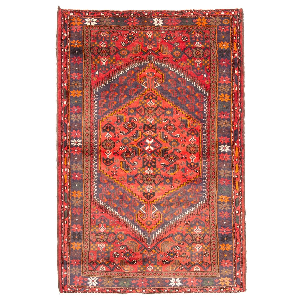 ECARPETGALLERY Hand-knotted Andelz Red Wool Rug - 4'3 x 6'10