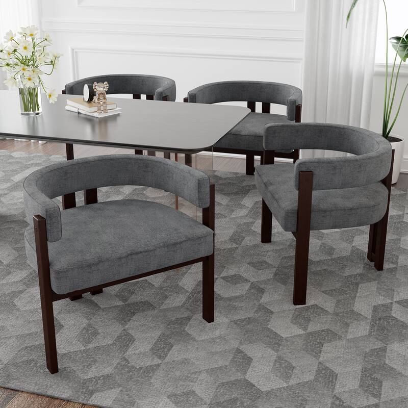 Chenille Barrel Chair Set Set of 2