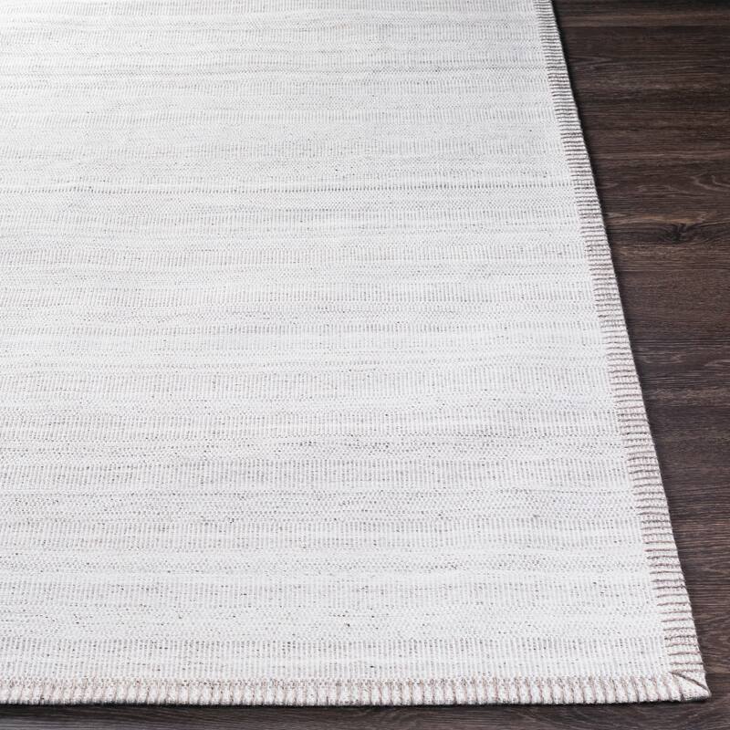 Fayla Handmade Solid Striped Viscose Area Rug