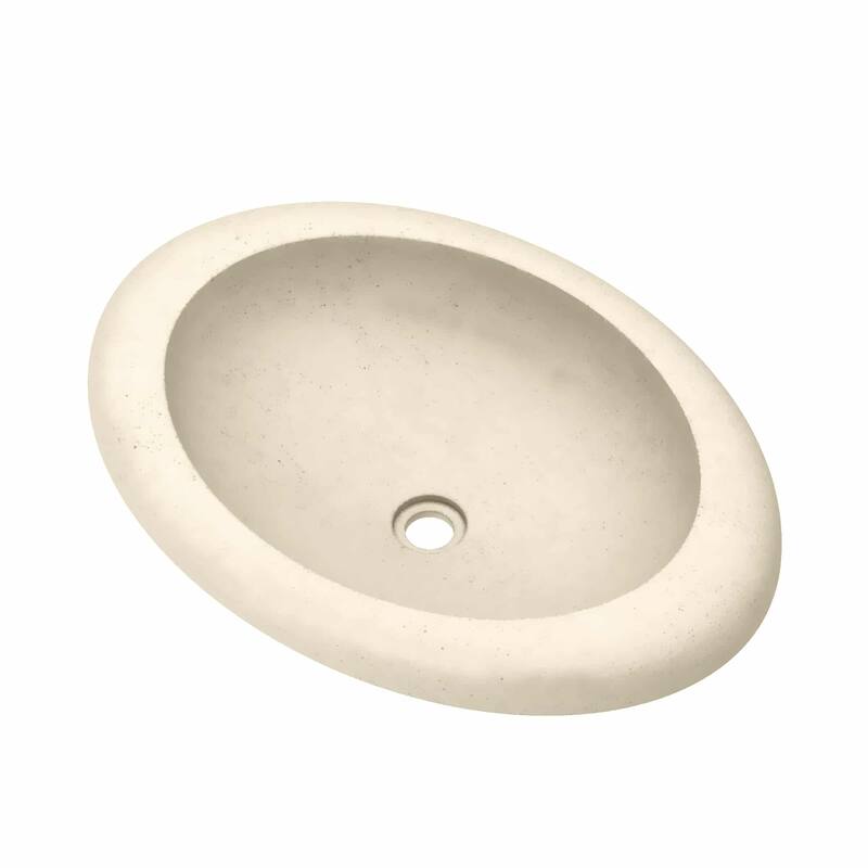 Cuyama NativeStone and Concrete Drop-in Bathroom Sink - 21" x 15" x 5" - Sand