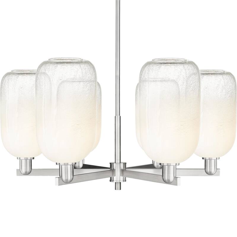 Innovations Lighting 716-6CR-17-24 Brookhaven Cloche Chandelier - Satin Nickel / Opal