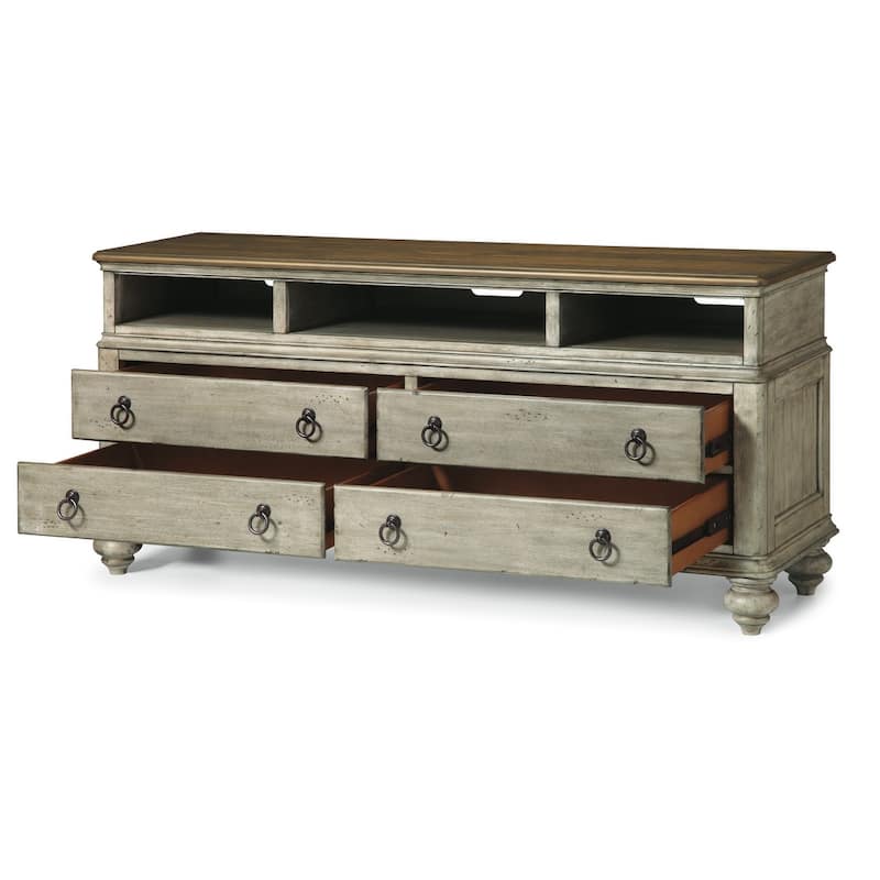 Plymouth Gray Wood Entertainment Base by Flexsteel - 67" x 31" x 20"