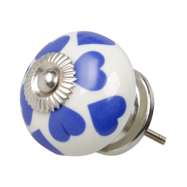 Ceramic Knobs Vintage Knobs Drawers Round Pull Handle Furniture Cupboard Wardrobe Dresser Door Decorative, Blue - 1pcs