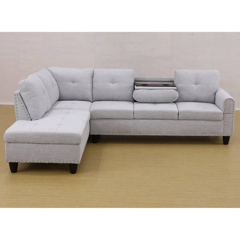 KISRAIS 97.5" Wide 2-Piece Upholstered Sectional Sofa Set for Small Space