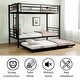 preview thumbnail 37 of 41, Metal Twin over Twin Bunk Bed with Trundle and Guardrail, Silver