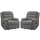 preview thumbnail 13 of 24, Modern Upholstered Recliner Chair with Adjustable Backrest Grey 2 Set