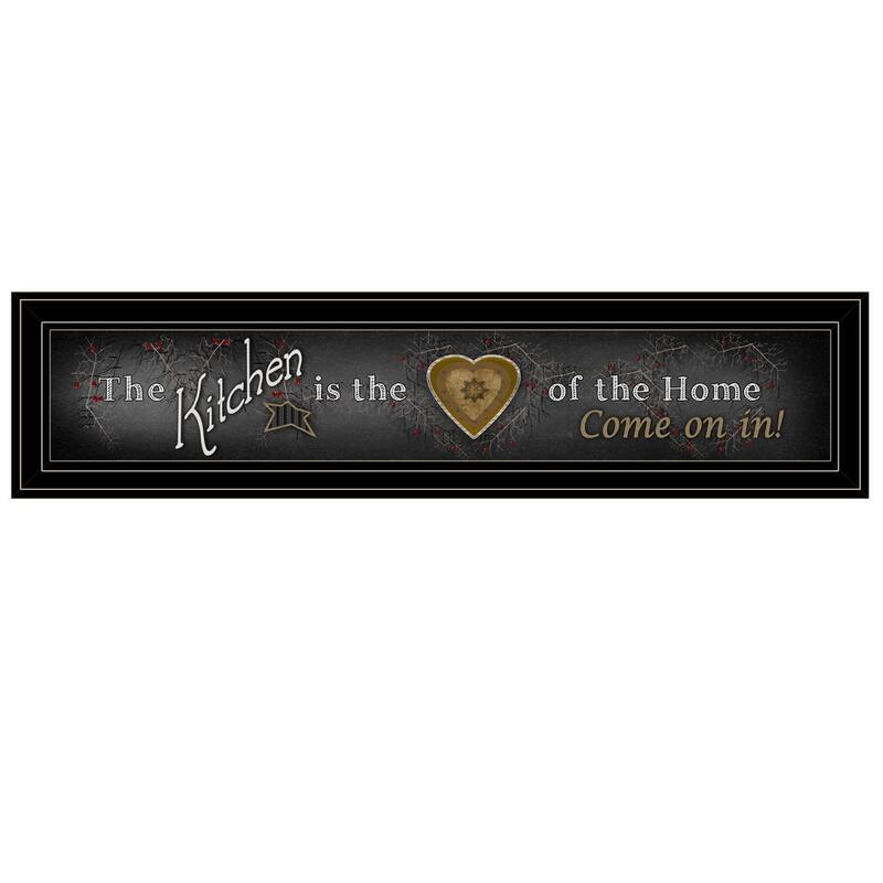 TrendyDecor4U Farmhouse "Chalkboard Kitchen" Framed Print Wall Art - Earthtone