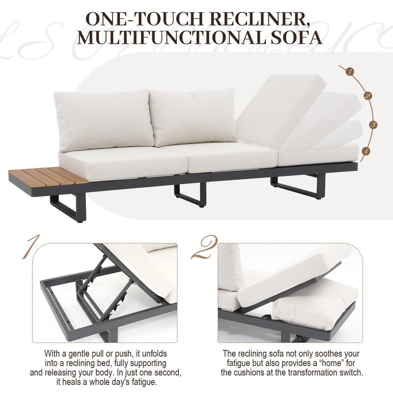 Outdoor Modular Aluminum Patio Conversation Set