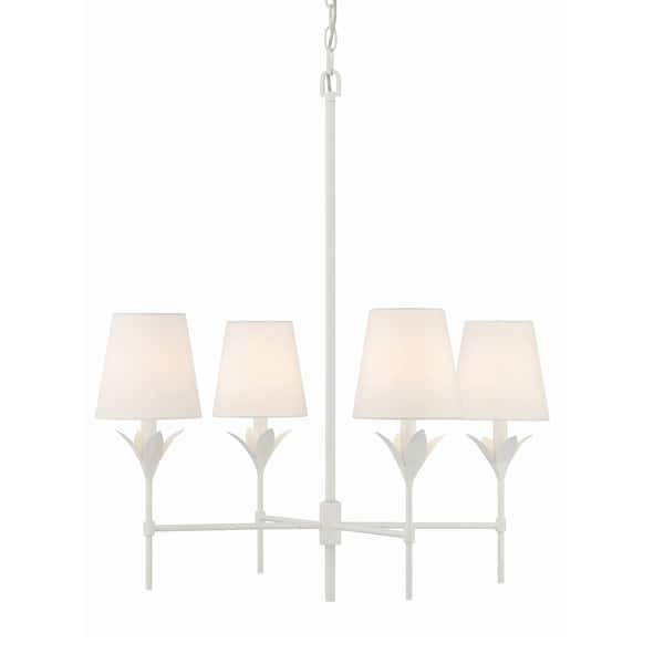 slide 2 of 11, Crystorama Lighting Group 534 Broche 4 Light 28" Wide Chandelier with Matte White