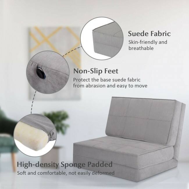 Convertible Lounger Folding Sofa Sleeper Bed - 83" x 28.3" x 4.5"(L x W x H)