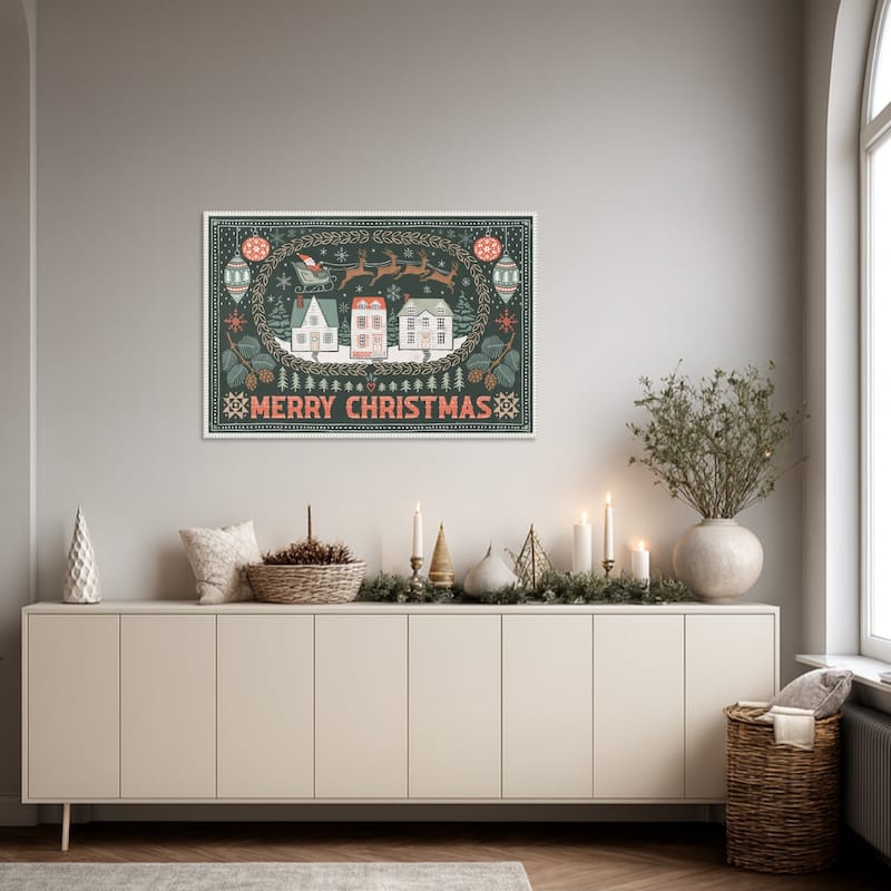 Frosty Forest II by Laura Marshall Framed Canvas Wall Art Print - Sylvie Beaded White