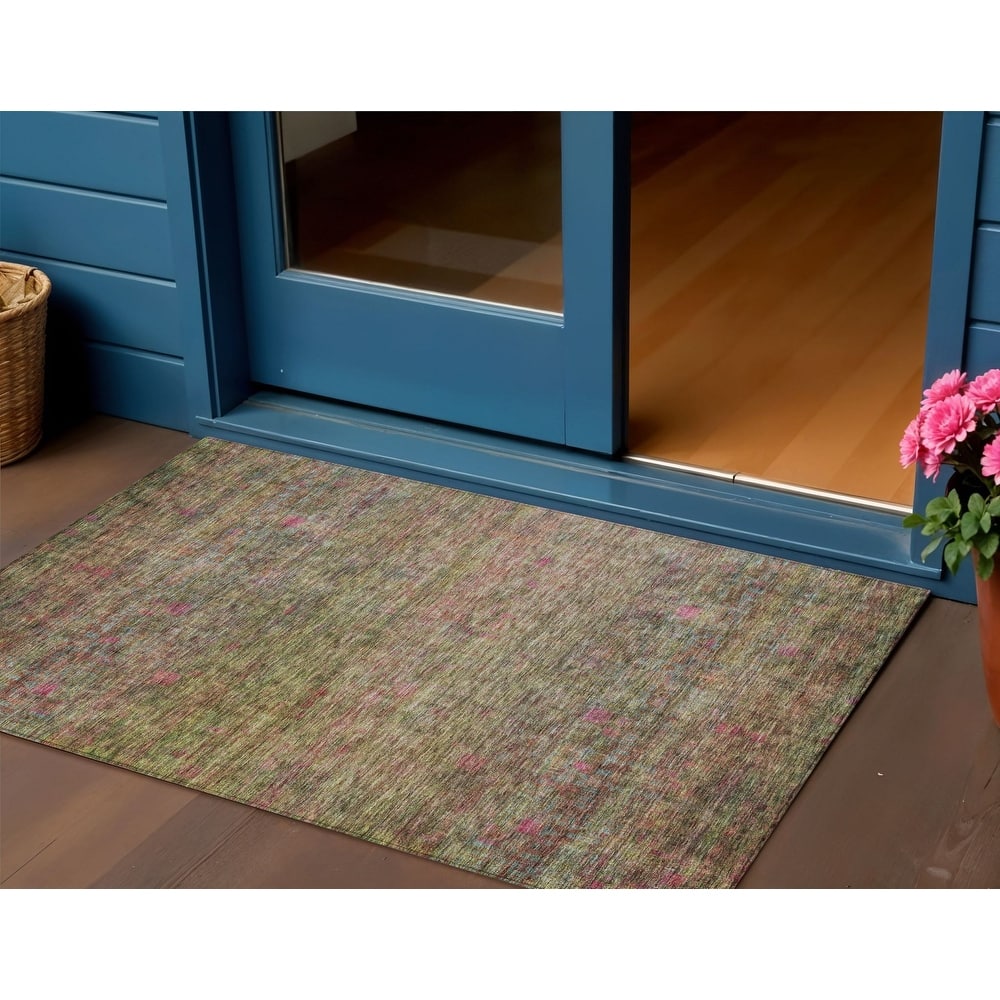 HomeRoots Floral Transitional Rectangle Outdoor Rug