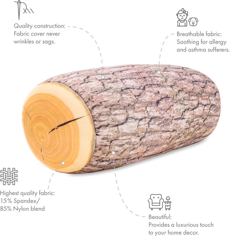 Log Cover Only - Body Pillowcase - Spandex/Nylon Blend for Silky Touch