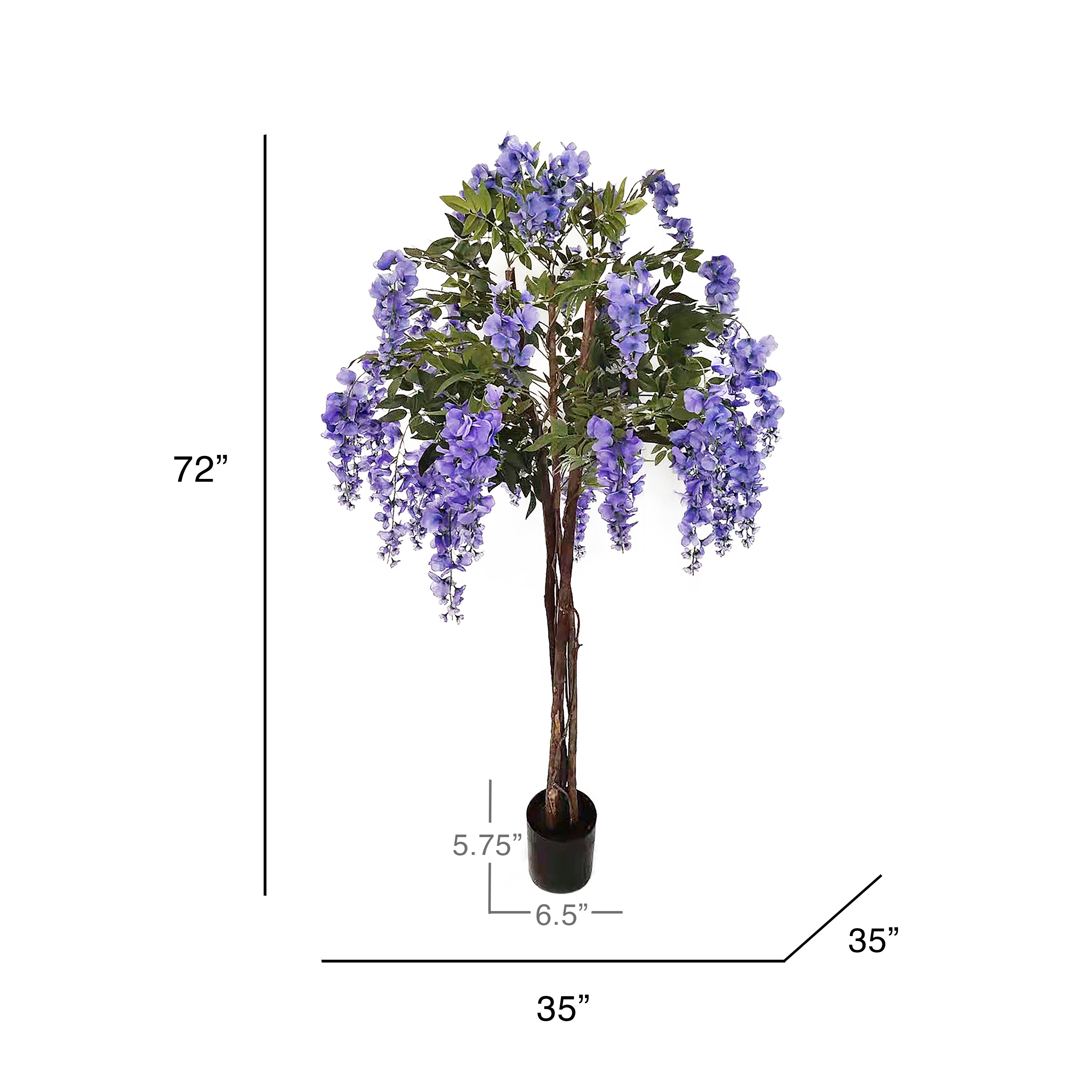 6ft Purple Wisteria Flower Tree In Pot 72 H X 35 W X 35 Dp Overstock