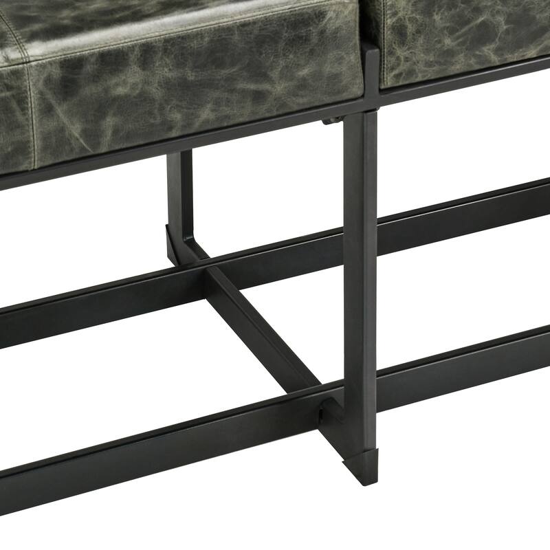 Classic Home Calvin Leather Narrow Bench - 62Wx16Dx18H