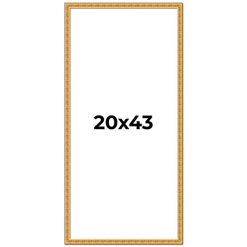 20x43 Frame Gold Real Wood Picture Frame Width 1 inches | Interior