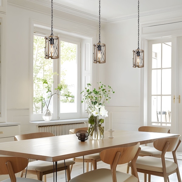 Modern Farmhouse Cylinder Pendant Light Wood Grain Island Light for Kitchen Island Dining Room On Sale Bed Bath Beyond 33757714