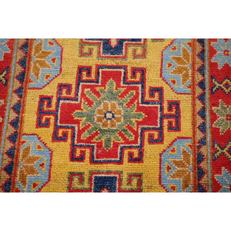 Yellow Kazak Oriental Foyer Rug Handmade Wool Carpet - 2'0" x 3'0"