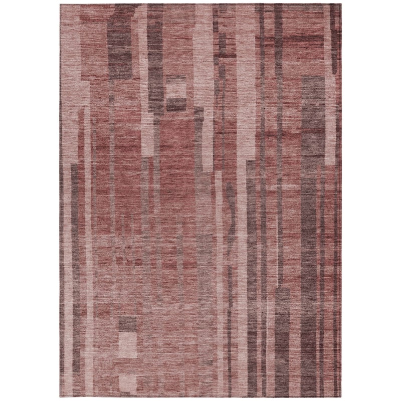 HomeRoots Striped Transitional Rectangle Outdoor Rug