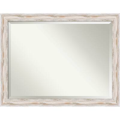 The Gray Barn Autumn Avenue Oversized Large White Wash Bathroom Mirror - 35.12 x 45.12 x 1.971 inches deep