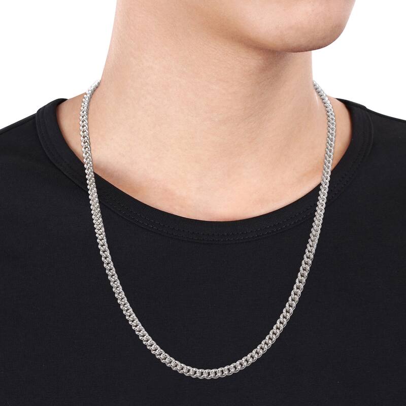 Miadora Sterling Silver Curb Link Necklace