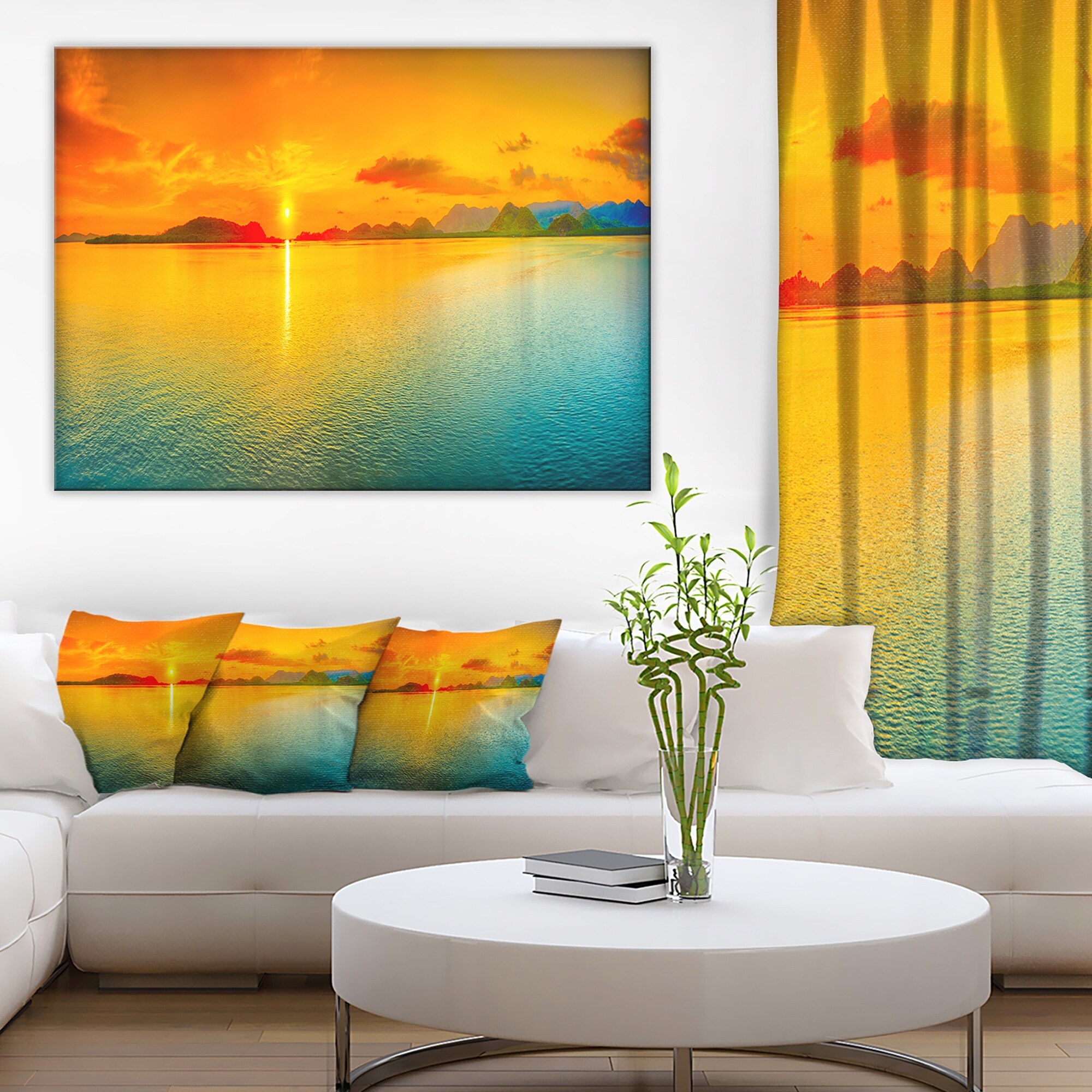 Designart - Sunset Over Sea Panorama - Seascape Photography  Mini-image