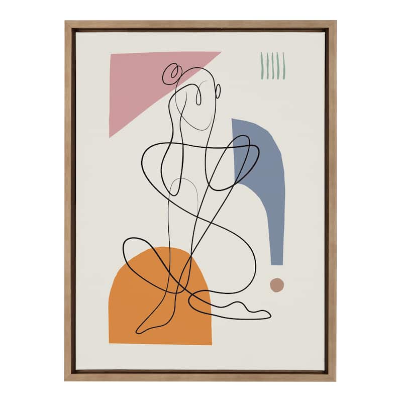 Kate and Laurel Sylvie Thinking of You Framed Canvas by Rachel Lee - 18x24 - Plastic - Gold