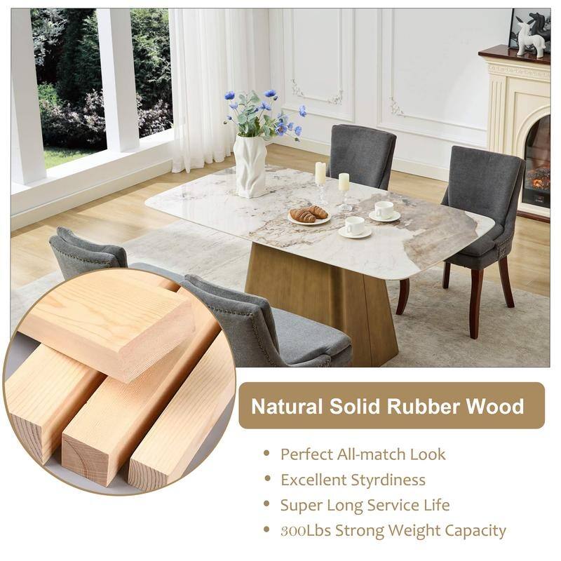 Modern Double-layer Cushioned Dining Chairs Set of 2